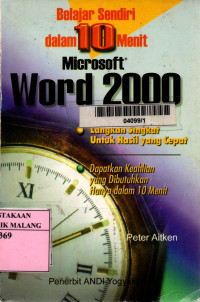 Belajar sendiri dalam 10 menit microsoft word 2000 edisi 1