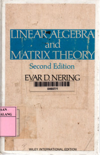 Linear algebra and matrix theory 2nd edition