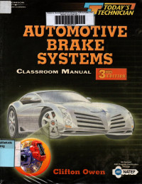 Automotive brake systems: classroom manual 3rd edition