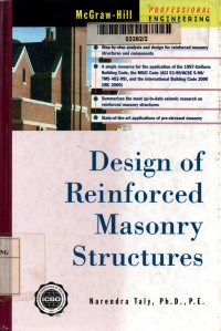 Design of reinforced masonry structures