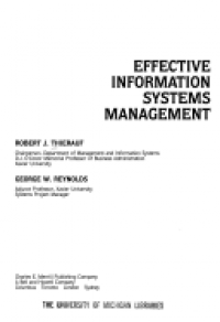 EFFECTIVE INFORMATION SYSTEMS MANAGEMENT