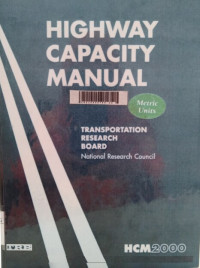 Highway capacity manual: transportation research board