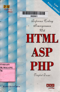 Referensi coding pemrograman web html, asp, php tingkat dasar
