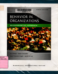 Behavior in organizations: an experiential approach 9th edition