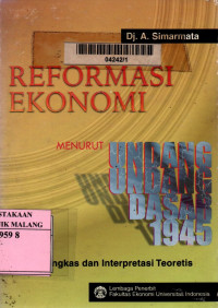 Reformasi ekonomi menurut undang-undang dasar 1945