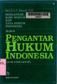 Pengantar ilmu hukum dan tata hukum Indonesia jilid 2