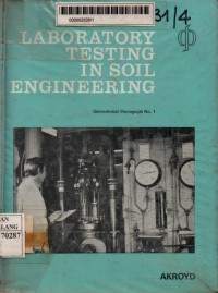 Laboratory testing in soil engineering